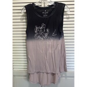 American Eagle Soft & Sexy Ombré Tank Top Size XS Relaxed Pink/Gray Flower